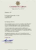 Reference from our 3 months at Casino du Liban