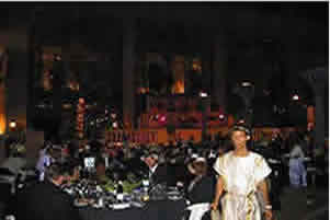 Muscat - Hyat Regency, N Y Eve engagement, The stage was set fronting the guests, then the pool then the sea...
